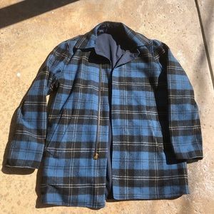 Vintage 70s Pendleton plaid wool coat reversible